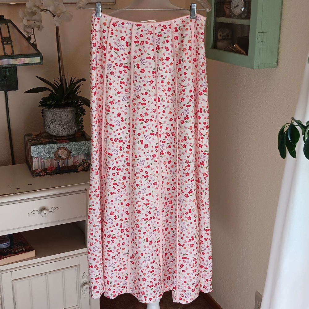 NWT ILLA ILLA Cherry Floral Maxi Skirt. Garden Girl. - Picture 2 of 10
